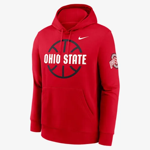 Ohio State Buckeyes Club баскетбольные Icon мужские Nike College Pullover Толстовка с капюшоном цвет красный