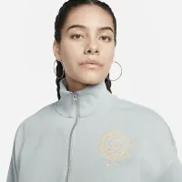 Nike Sportswear Phoenix Fleece Heritage женская оверсайз 1/2-Zip Crop свитшот цвет серый