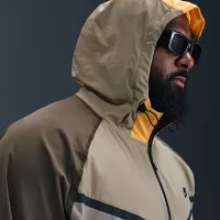 Nike Tech мужские Woven Windrunner Full-Zip Куртка цвет коричневый