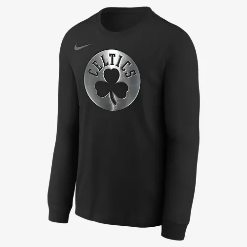 Boston Celtics Courtside Big детские Nike NBA Boxy Long-Sleeve футболка цвет черный