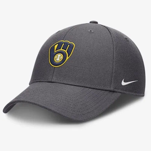 Milwaukee Brewers Club чоловічі Nike Dri-FIT MLB Adjustable Hat колір сірий