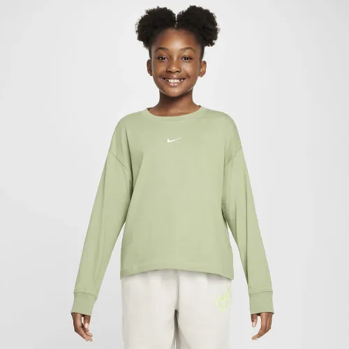 Nike Sportswear Essential Big дитячі (Girls') Long-Sleeve футболка колір зелений