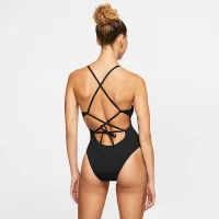 Nike Swim женская Lace-Up Tie-Back One-Piece Swimsuit цвет черный