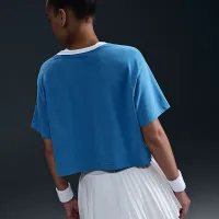 Nike Heritage женская Dri-FIT Short-Sleeve Cropped футболка синий