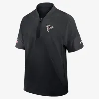 Atlanta Falcons Sideline Coach мужские Nike NFL 1/2-Zip Short-Sleeve Hooded Куртка цвет черный