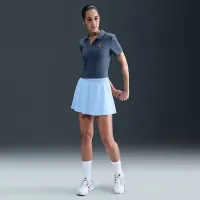 NikeCourt Heritage женская Short-Sleeve Cropped Tennis Polo синий