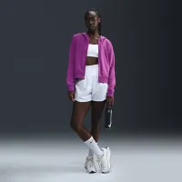 Nike Dri-FIT One женская Full-Zip French Terry Толстовка с капюшоном цвет фиолетовый
