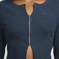 Nike Sportswear Chill Rib женская Slim Full-Zip Cardigan синий