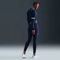 Nike Pro женская Dri-FIT Loose Crew-Neck French Terry свитшот синий