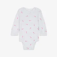 Nike Baby Essentials Baby (0-9M) Long Sleeve Bodysuits (3 Pack) цвет белый