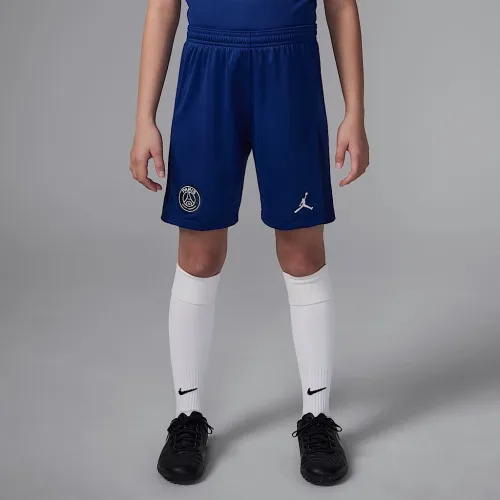 Nike Paris Saint-Germain 2025 Stadium Fourth Big дитячі Jordan Dri-FIT Soccer Replica шорти блакитний