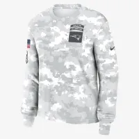 New England Patriots Salute to Service Edge Lockup женская Nike Dri-FIT NFL Long-Sleeve футболка цвет белый