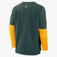 Athletics Authentic Collection Player чоловічі Nike Dri-FIT MLB Pullover Куртка колір зелений