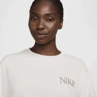 Nike Sportswear Phoenix Fleece женская оверсайз Cropped Crew-Neck свитшот цвет коричневый