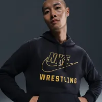 Nike мужские Wrestling Pullover Толстовка с капюшоном цвет черный