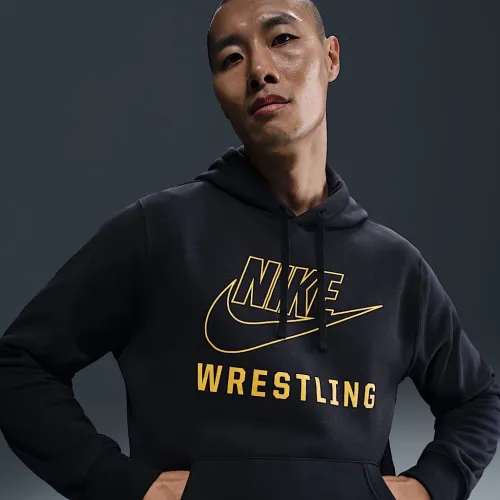 Nike мужские Wrestling Pullover Толстовка с капюшоном цвет черный