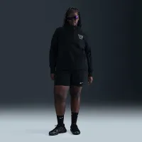 Nike Sportswear Club Fleece женская Mock-Neck 1/2-Zip Graphic Top (большие размеры) цвет черный