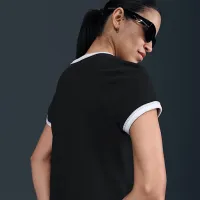Nike Sportswear женская Short-Sleeve Ringer футболка цвет черный