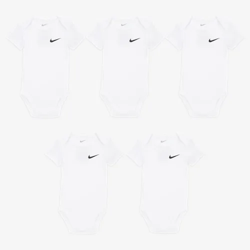 Nike Essentials Baby (0-9M) 5-Pack Bodysuit набор цвет белый