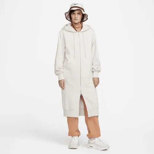 Nike Sportswear Phoenix Fleece женская оверсайз Long Full-Zip Толстовка с капюшоном цвет коричневый