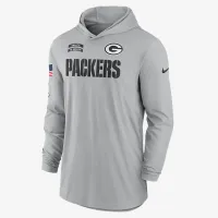 цвет зеленый Bay Packers Salute to Service Edge Mascot Lockup Men’s Nike Dri-FIT NFL Long-Sleeve Hooded Top цвет серый