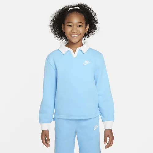 Nike Sportswear Club Fleece Big детские (Girls') Polo Top синий