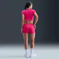 Nike Pro жіноча Dri-FIT Short-Sleeve Cropped Graphic Top Pink