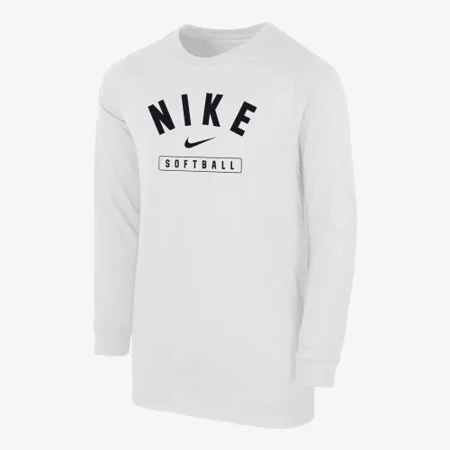 Nike Big дитячі Softball Long-Sleeve футболка колір білий
