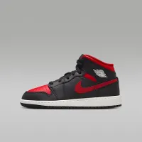Nike Air Jordan 1 Mid Big детские Кроссовки цвет черный