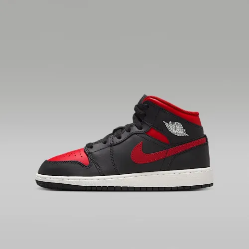 Nike Air Jordan 1 Mid Big детские Кроссовки цвет черный