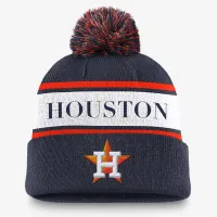 Houston Astros Team Stripe Peak чоловічі Nike MLB Cuffed Pom Beanie блакитний