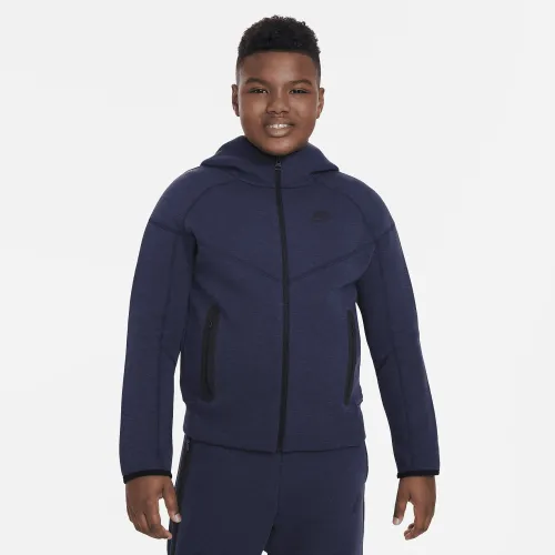 Nike Sportswear Tech Fleece Big детские (для мальчиков) Full-Zip Толстовка с капюшоном (Extended Size) синий