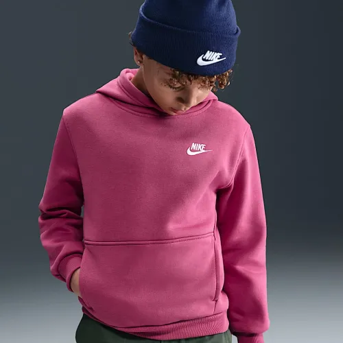 Nike Sportswear Club Fleece Big дитячі Pullover Толстовка з капюшоном колір фіолетовий