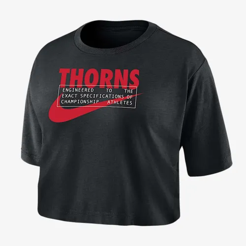 Portland Thorns женская Nike Dri-FIT Soccer Cropped футболка цвет черный