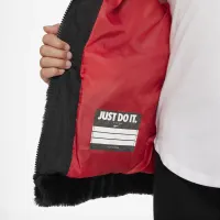 Nike Little детские Swoosh Faux Fur Куртка цвет черный
