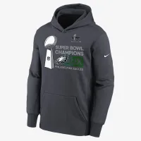 Philadelphia Eagles Super Bowl LIX Champions Trophy Collection Big дитячі Nike NFL Pullover Толстовка з капюшоном колір сірий