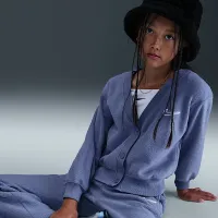 Nike Sportswear Big детские (Girls') Long-Sleeve Fleece Top синий