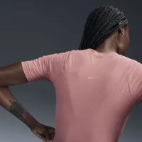 Nike Zenvy Rib женская Dri-FIT Short-Sleeve Top Pink