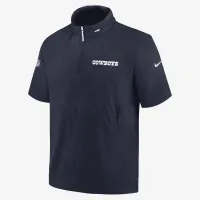 Dallas Cowboys Sideline Coach чоловічі Nike NFL 1/2-Zip Short-Sleeve Hooded Куртка блакитний