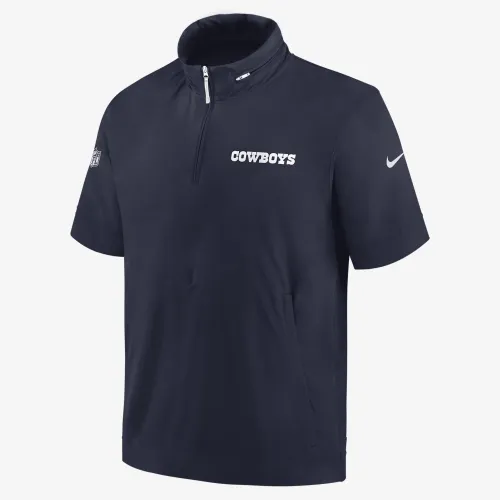 Dallas Cowboys Sideline Coach чоловічі Nike NFL 1/2-Zip Short-Sleeve Hooded Куртка блакитний