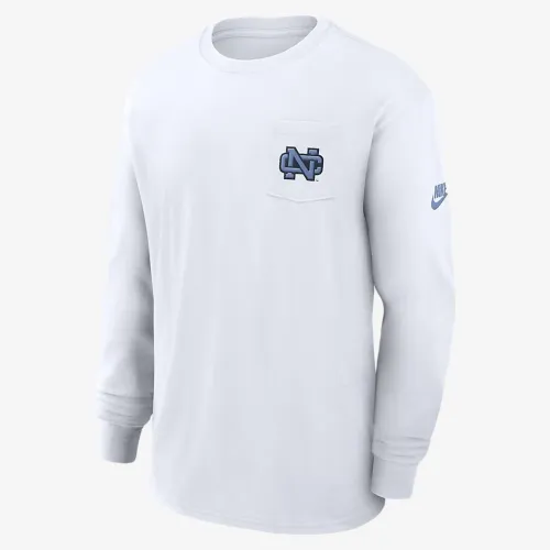 North Carolina Tar Heels Legacy Max90 Pocket мужские Nike College Long-Sleeve футболка цвет белый