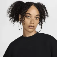 Nike Sportswear Tech Fleece женская оверсайз Short-Sleeve Cropped Top цвет черный