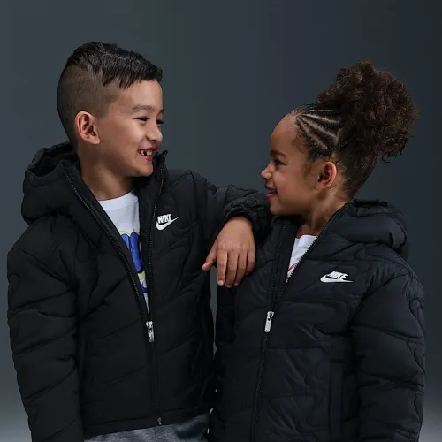 Nike Little дитячі Swoosh Quilted Puffer Куртка колір чорний