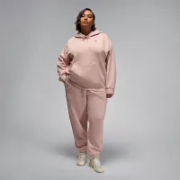 Nike Jordan Flight Fleece женская Satin-Lined Pullover Толстовка с капюшоном (большие размеры) Pink