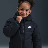 Nike Little дитячі Swoosh Quilted Puffer Куртка колір чорний