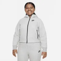 Nike Sportswear Tech Fleece Big дитячі (Girls') Full-Zip Толстовка з капюшоном (Extended Size) колір сірий