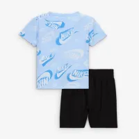 Nike Sportswear Baby On the Move Printed Tee and French Terry шорти комплект колір чорний