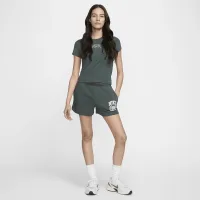 Nike Sportswear Club Fleece женская Mid-Rise Graphic шорты цвет зеленый