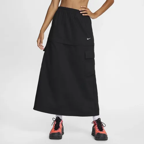 Nike Sportswear Essential женская Mid-Rise Woven Cargo Midi юбка цвет черный