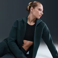 Nike Sportswear Tech Fleece Windrunner женская Full-Zip Толстовка с капюшоном цвет зеленый
